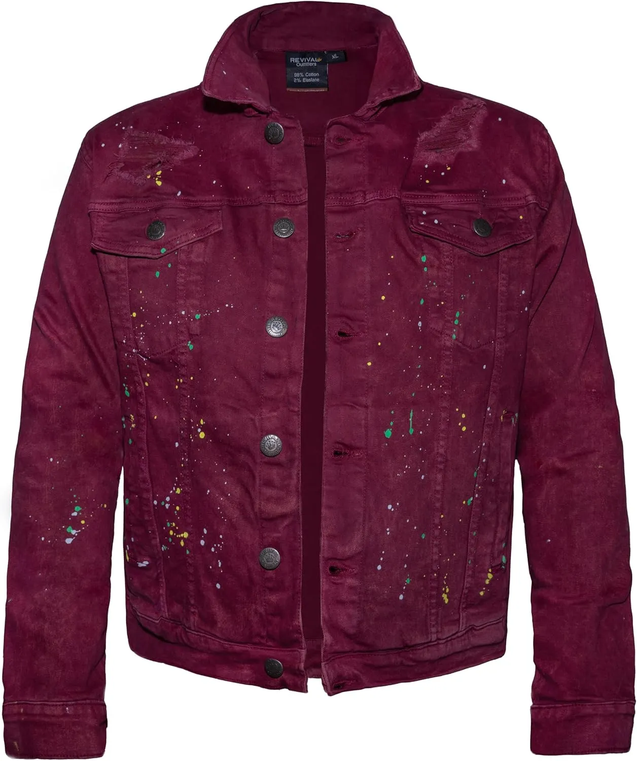 MEN RETRO PAINTED SOFT DENIM JEAN JACKET AND PANTS SUIT 32 UPTO 44