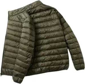Men Spring Autumn Fashion Lightweight Duck Down Down Jacket Short Hooded Winter Warm Puffer Jacket