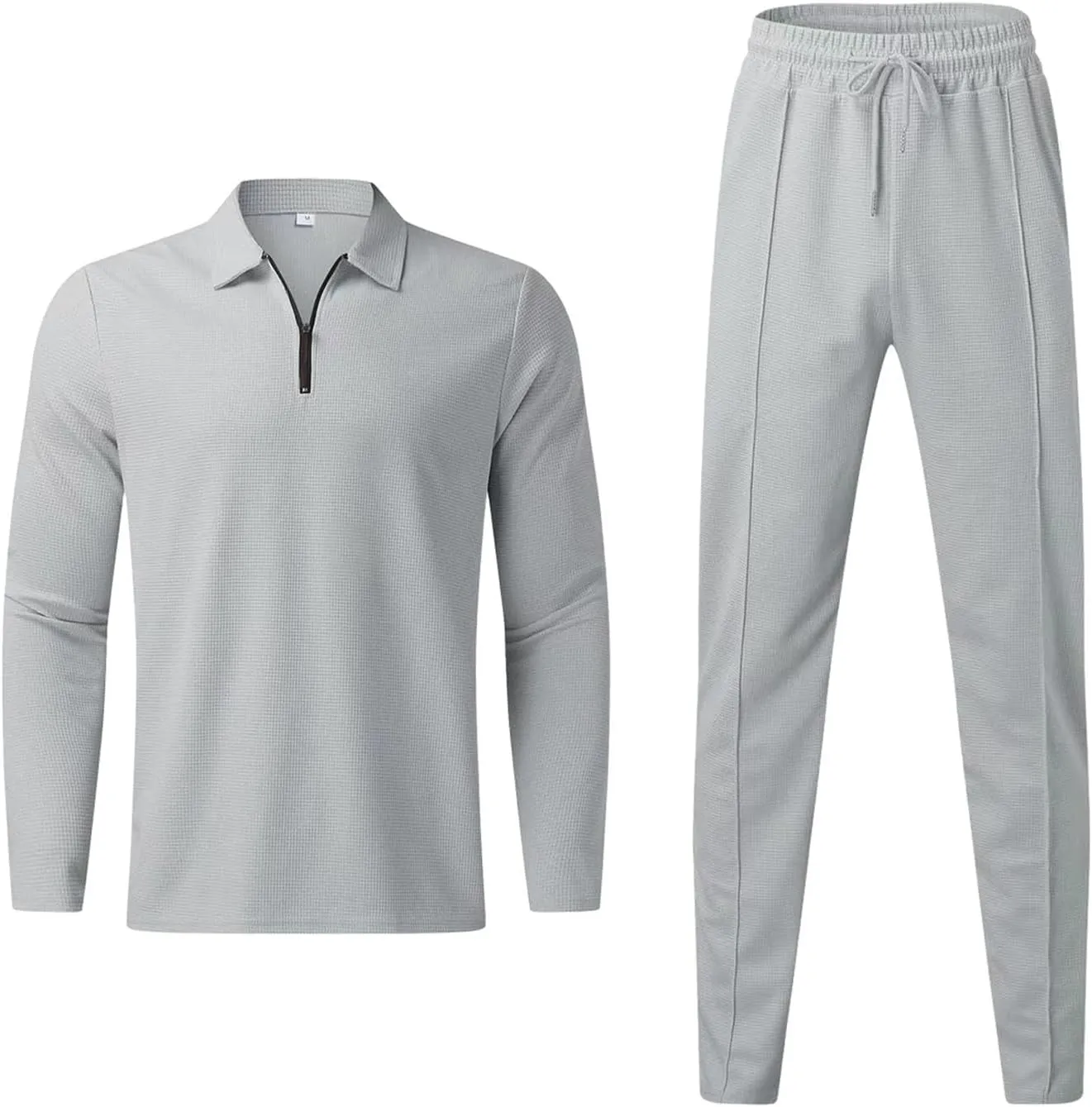 Mens 2 Piece Sweatsuits Outfits Short Sleeve Polo Shirt Loungewear & Joggers Sweatpants Fall Casual Track Suits Set