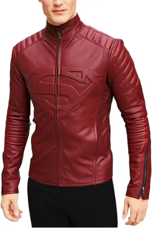 Mens Biker Superhero S Logo Motorcycle Real Leather Jackets Collection