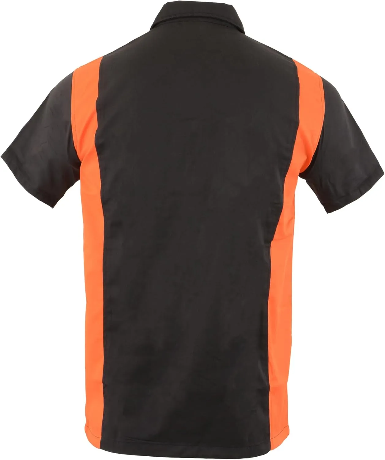 Mens Classic Two-Tone Button up Heavy Duty Reflective Short Sleeve Motorcycle Mechanic Work Shirt Variety of Colors