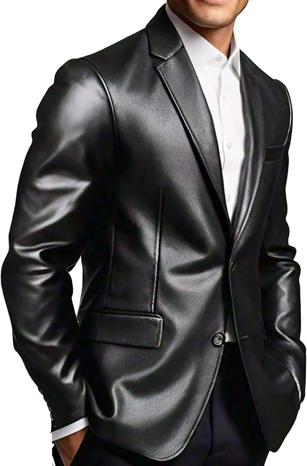 Men's Leather Blazer Stylish Milano 2 Button Classic Tan Lambskin Coat