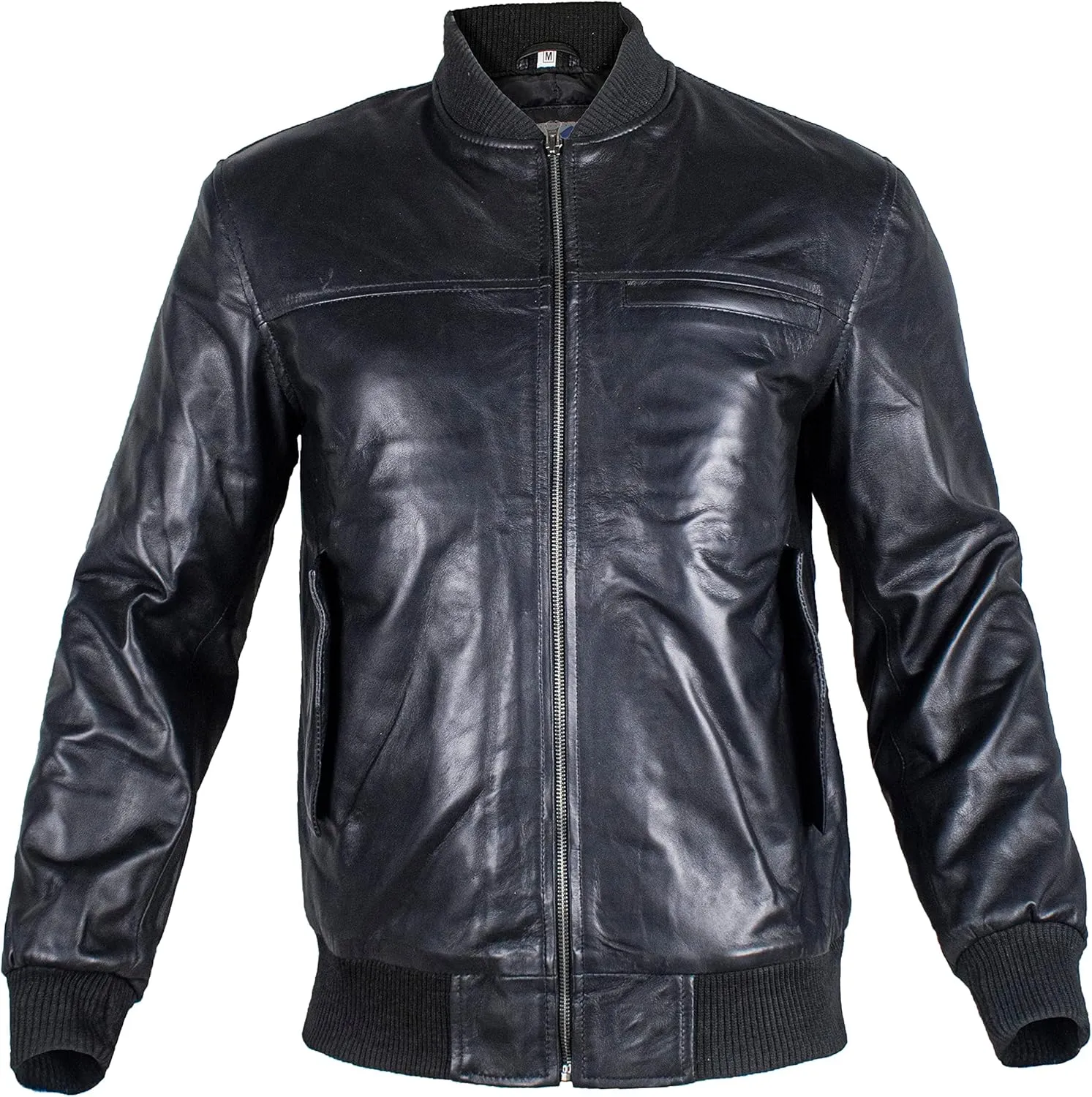Mens Leather Bomber Jacket  Real Lambskin Leather Bomber Jackets for Men