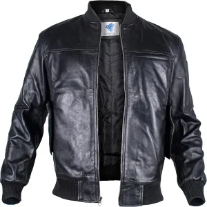Mens Leather Bomber Jacket  Real Lambskin Leather Bomber Jackets for Men