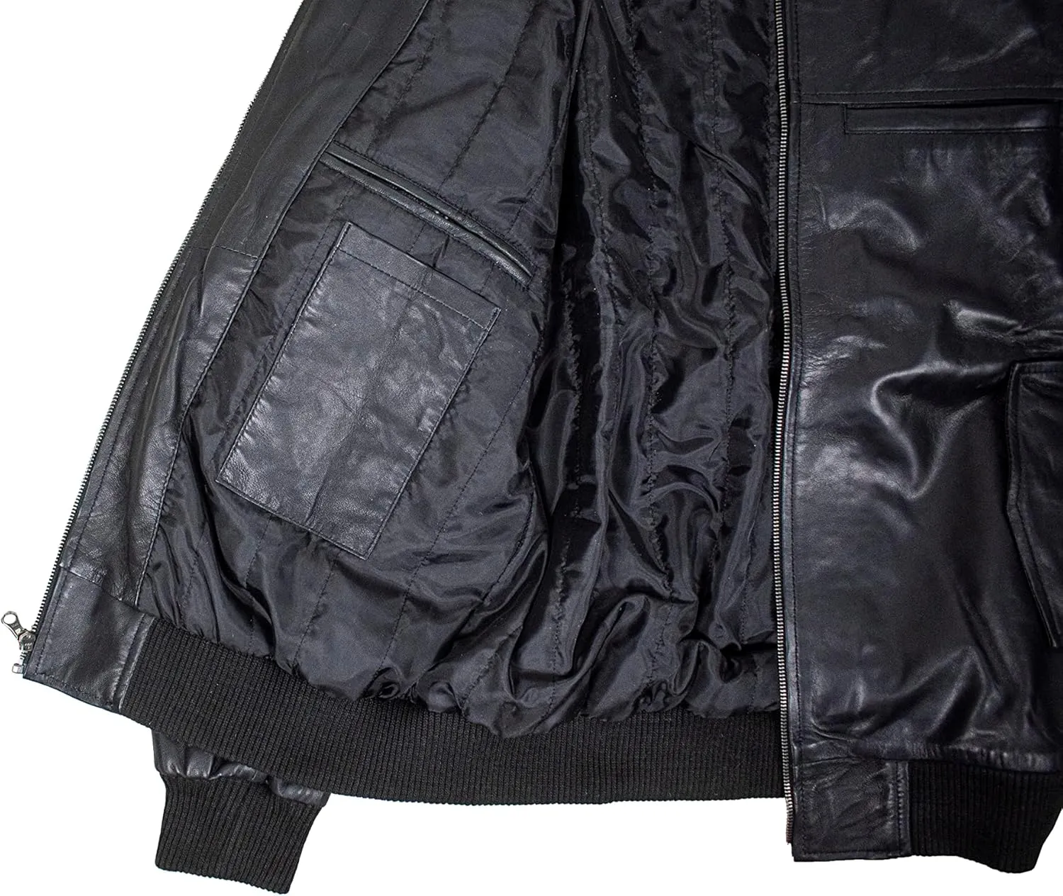 Mens Leather Bomber Jacket  Real Lambskin Leather Bomber Jackets for Men