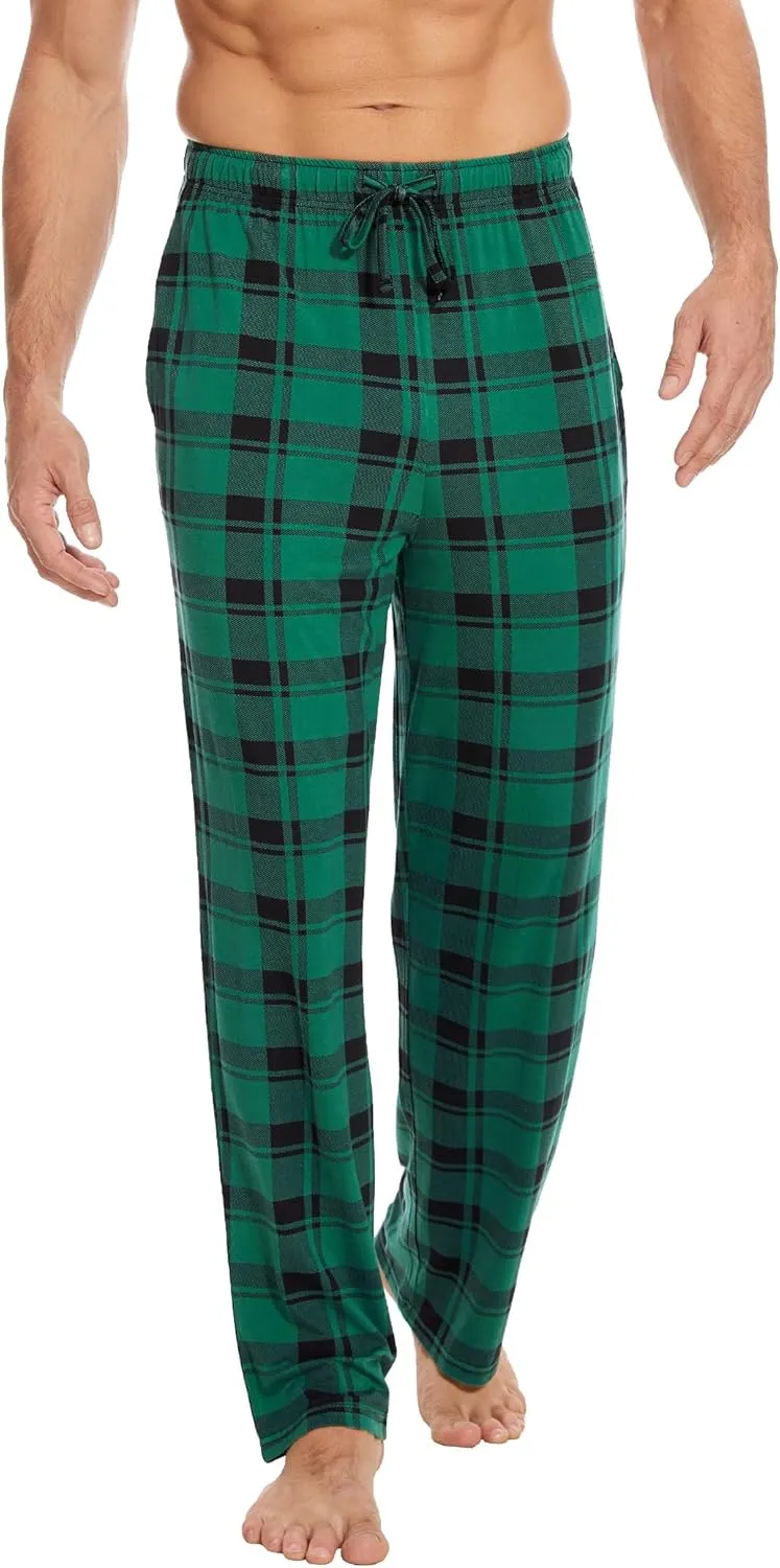 Mens Pajama Pants - Viscose Made from Bamboo, Soft Sleep Pants Comfy Drawstring Lounge Bottom with Pockets Sweatpants