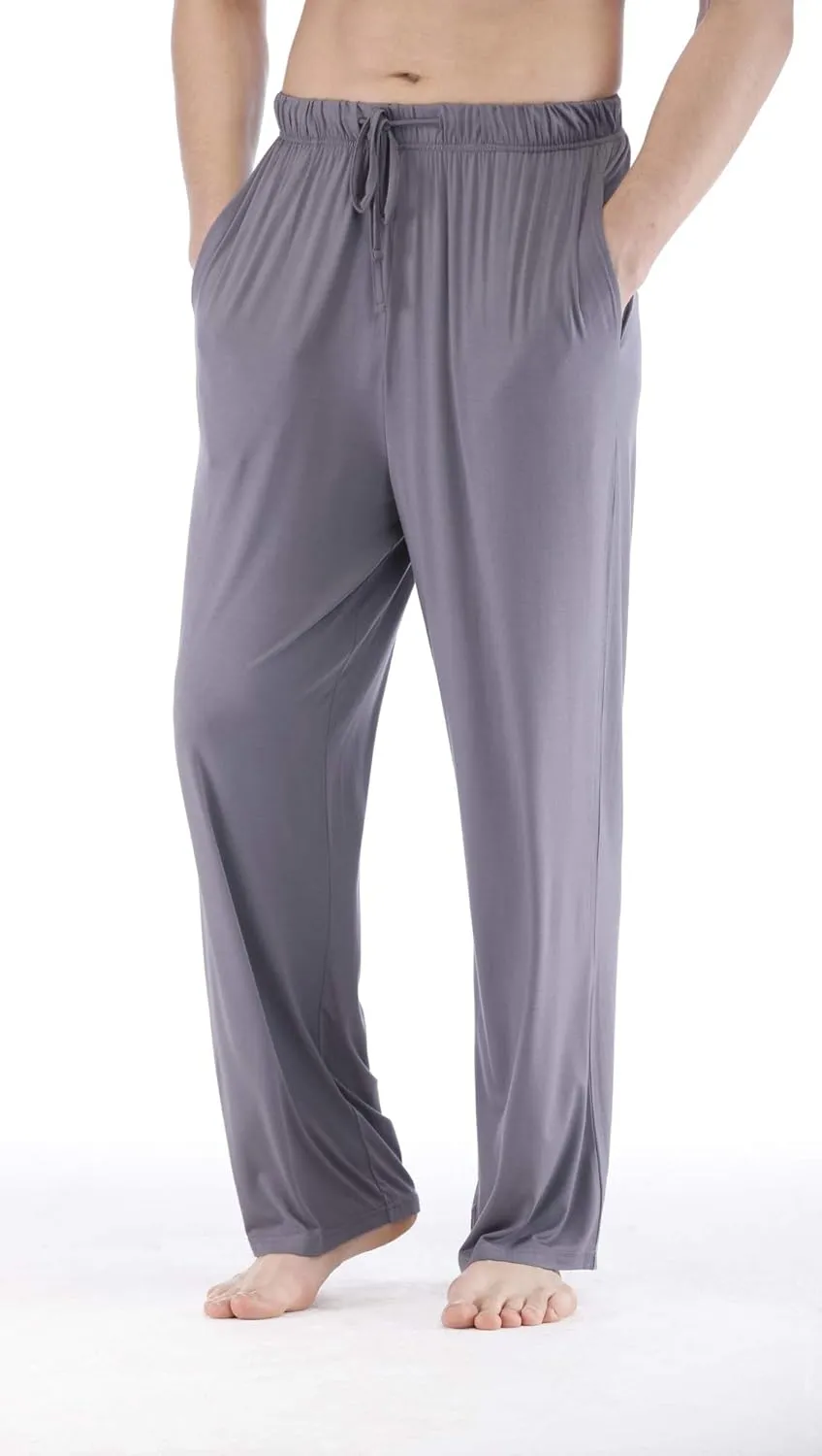 Mens Pajama Pants - Viscose Made from Bamboo, Soft Sleep Pants Comfy Drawstring Lounge Bottom with Pockets Sweatpants