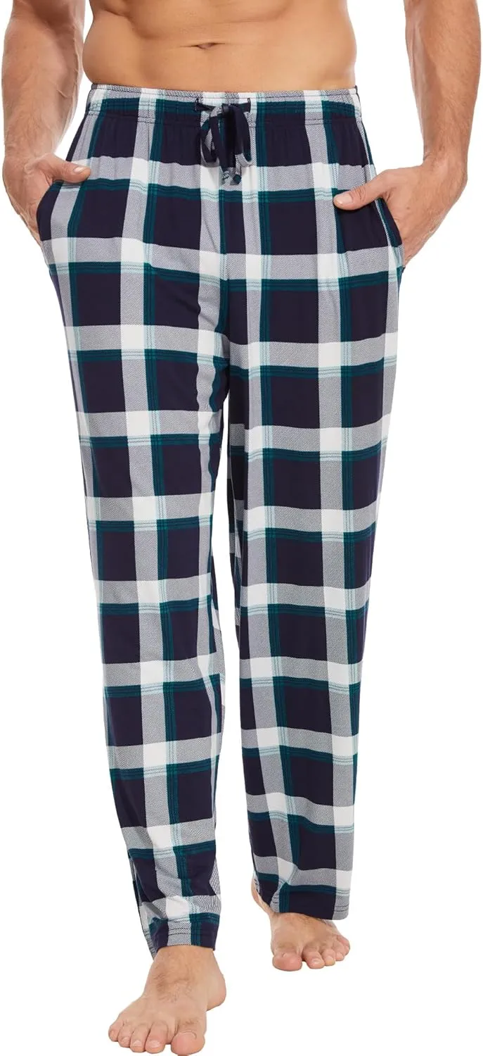 Mens Pajama Pants - Viscose Made from Bamboo, Soft Sleep Pants Comfy Drawstring Lounge Bottom with Pockets Sweatpants