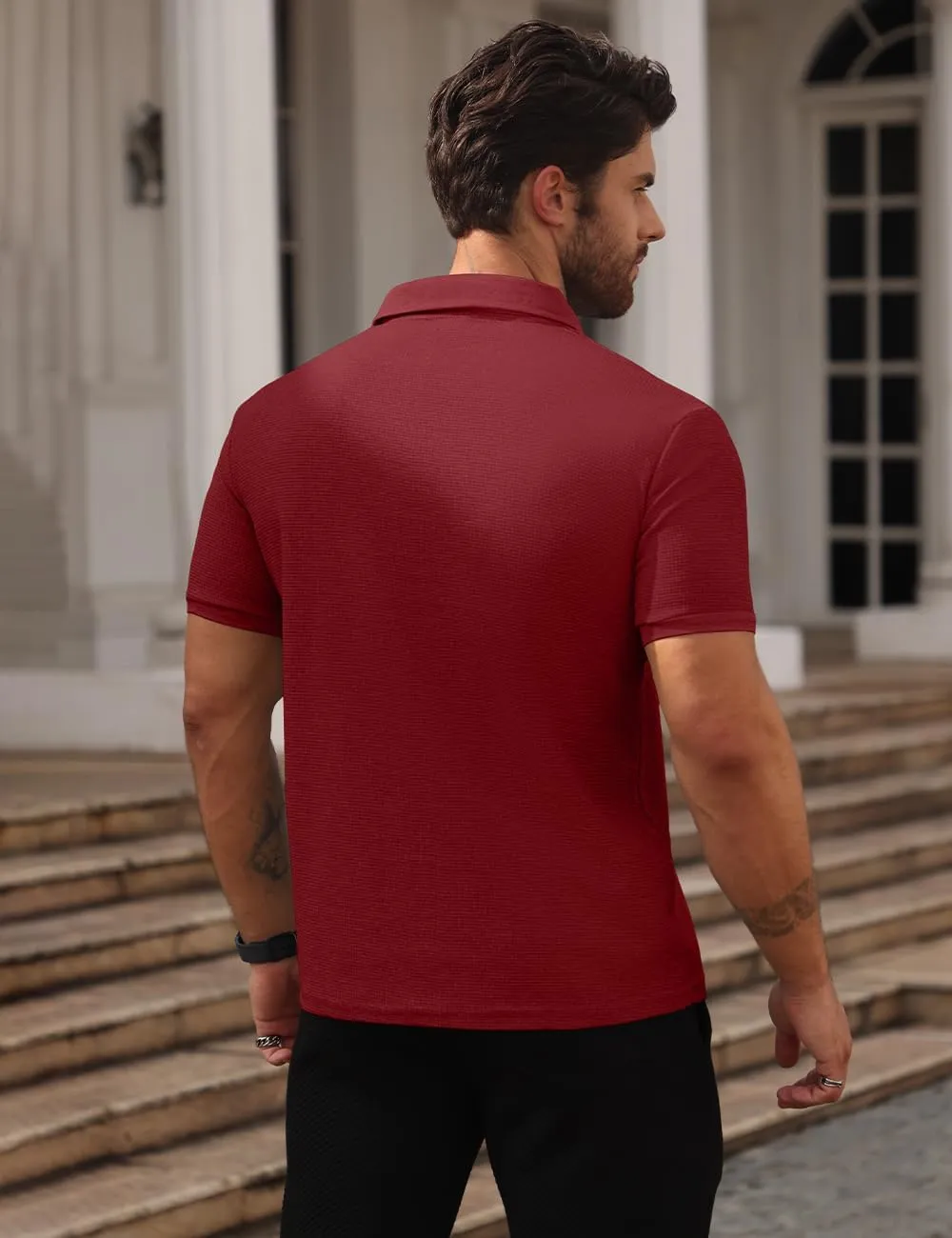 Men's Short Sleeve Breathable Quick-Dry Golf Polo Shirt - Stylish and Casual