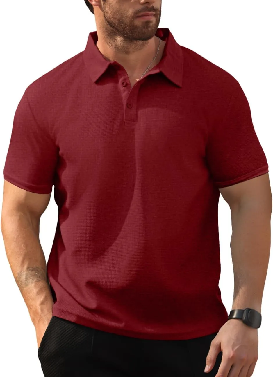 Men's Short Sleeve Breathable Quick-Dry Golf Polo Shirt - Stylish and Casual