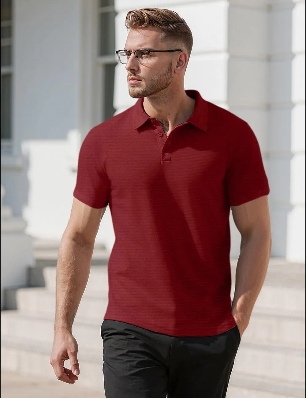 Men's Short Sleeve Breathable Quick-Dry Golf Polo Shirt - Stylish and Casual
