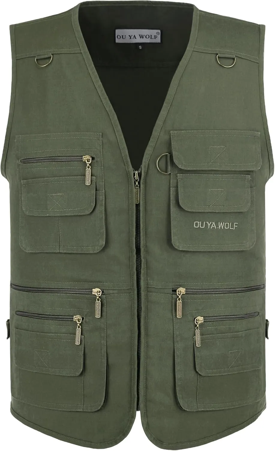 Men's Stone Washed Multi-pocketed Hunting Travel Fishing Utility Work Cargo Outerwear Outdoor Vest