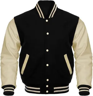 Mount Helicon Varsity Letterman Baseball Bomber Jackets Genuine Leather Sleeves & Multi Wool Color Options