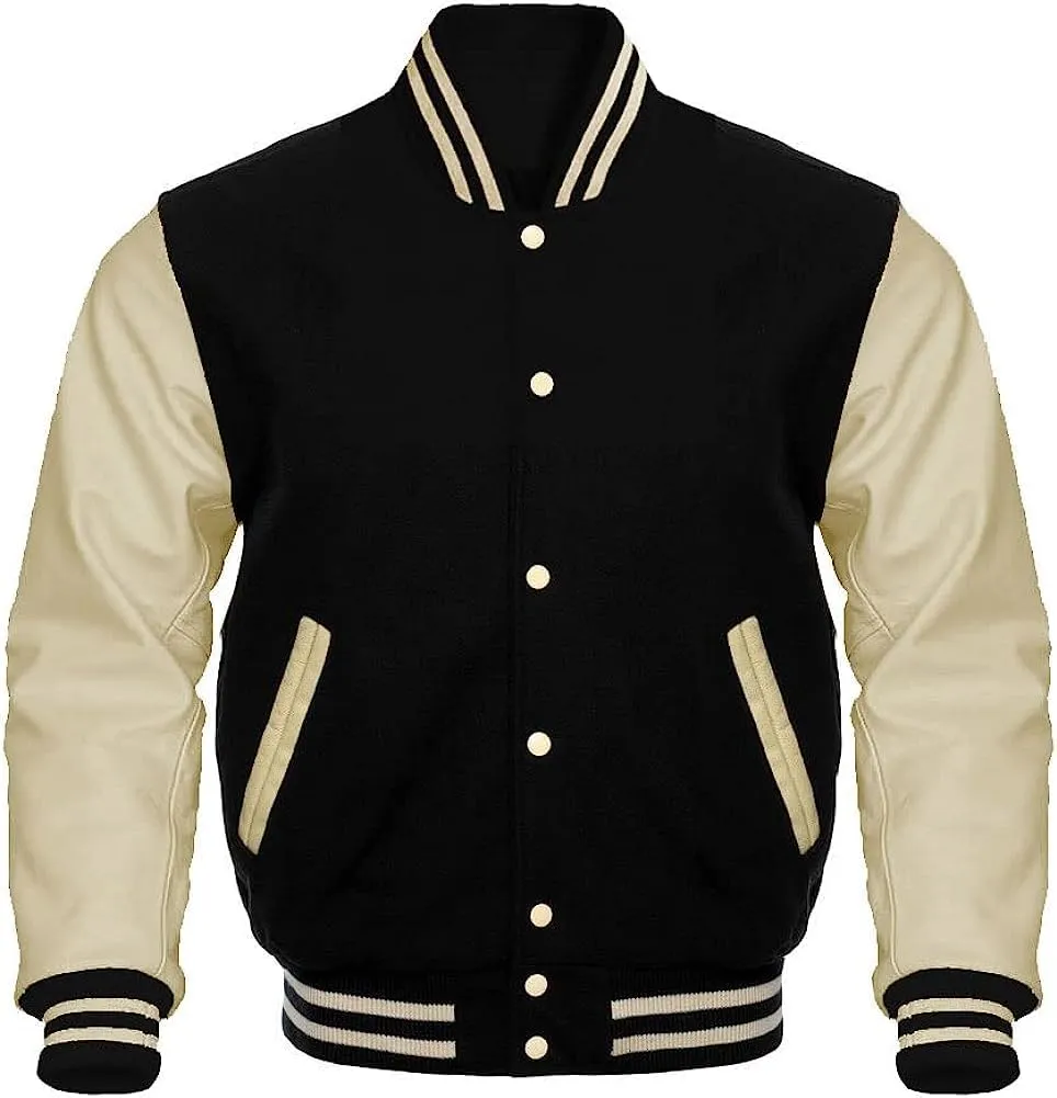 Mount Helicon Varsity Letterman Baseball Bomber Jackets Genuine Leather Sleeves & Multi Wool Color Options