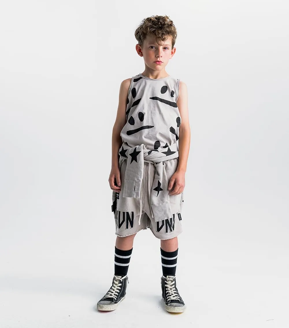 NUNUNU Kids Tank Tops, Unisex 100% Cotton Fun Print Sleeveless Shirts for Boys and Girls - Athletic and Casual Wear