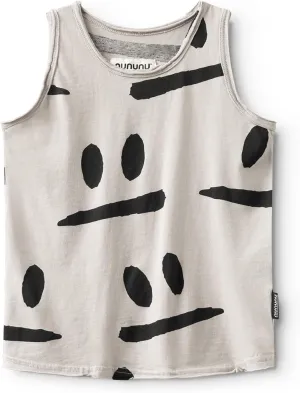NUNUNU Kids Tank Tops, Unisex 100% Cotton Fun Print Sleeveless Shirts for Boys and Girls - Athletic and Casual Wear