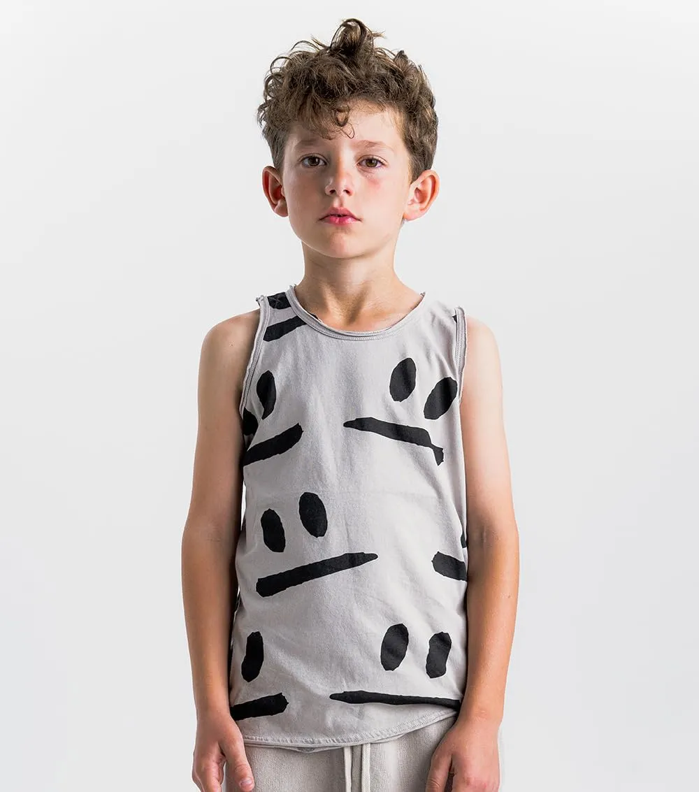 NUNUNU Kids Tank Tops, Unisex 100% Cotton Fun Print Sleeveless Shirts for Boys and Girls - Athletic and Casual Wear