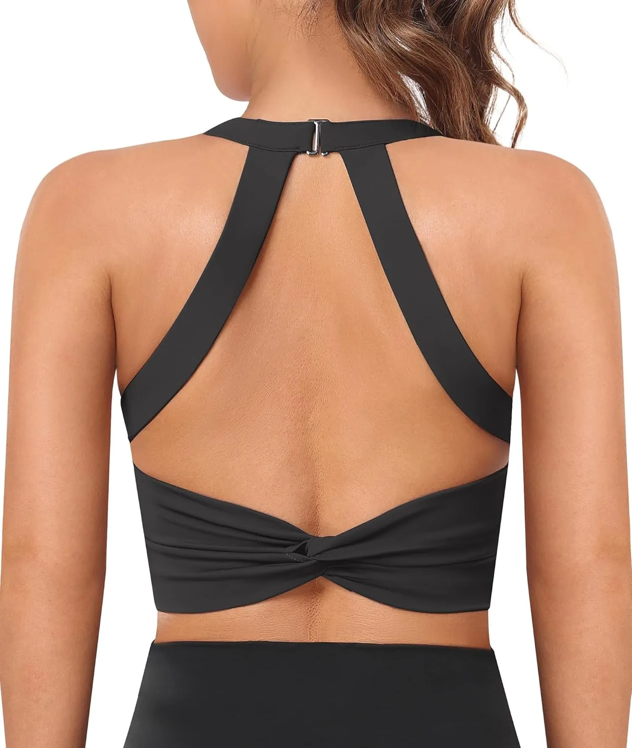 Padded Sports Bras for Women - Strappy Spaghetti Strap Workout Criss Cross Tank Tops Sets (3 Pack)