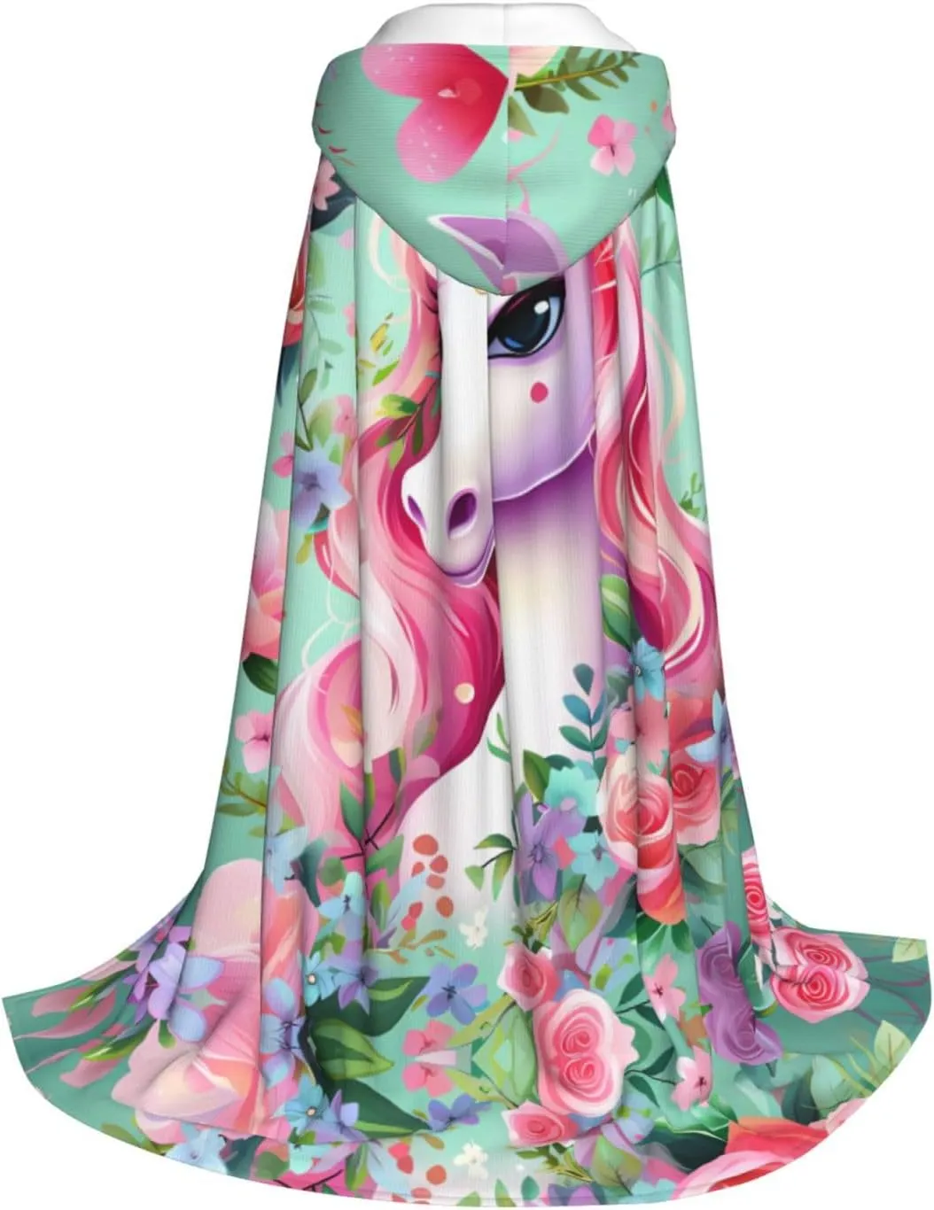 Pink Unicorn Hood Cloak,Hooded Cape Cloak,Halloween Witch Wizard Raven Vampire Cosplay
