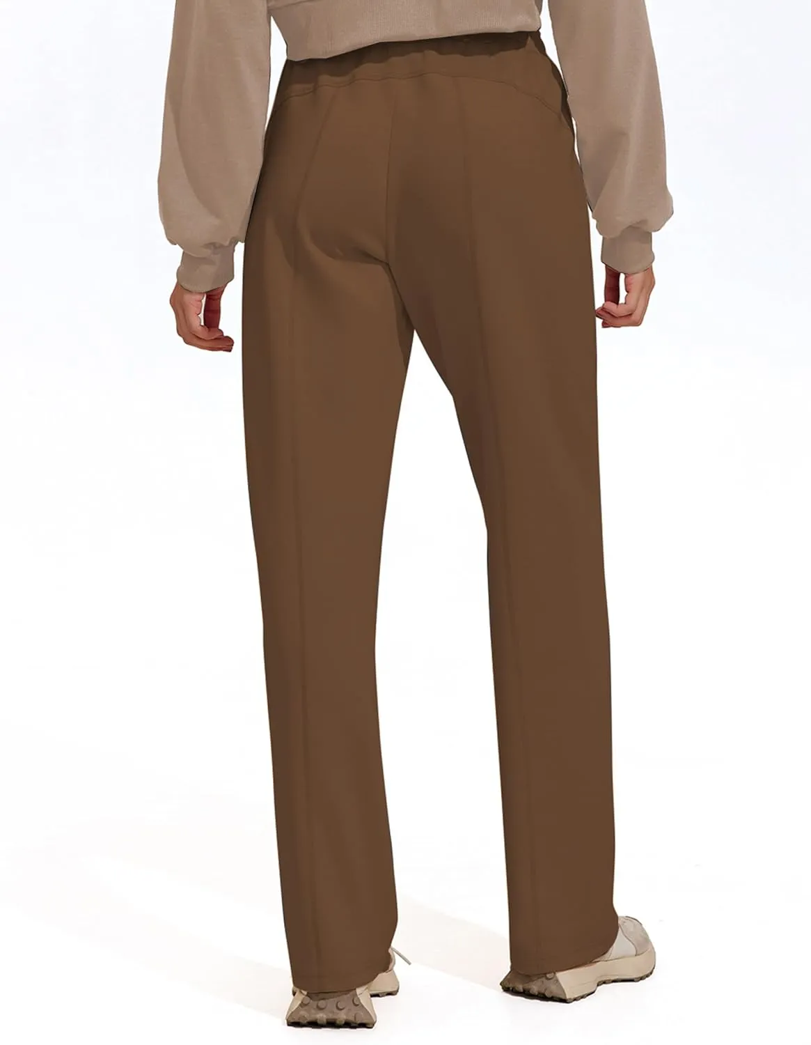 PINSPARK Womens Straight Leg Sweatpants Casual Athletic Workout Pants Stretch Soft Lounge Pants with Pockets