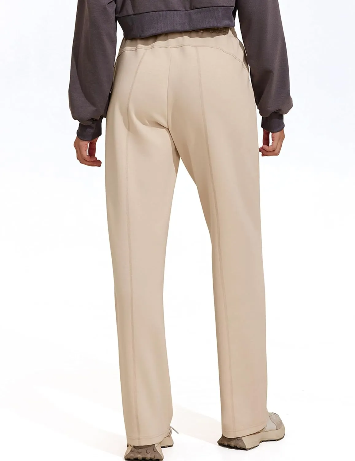 PINSPARK Womens Straight Leg Sweatpants Casual Athletic Workout Pants Stretch Soft Lounge Pants with Pockets