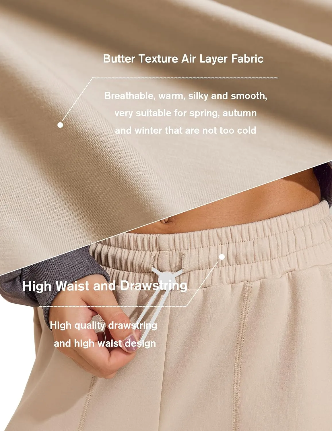 PINSPARK Womens Straight Leg Sweatpants Casual Athletic Workout Pants Stretch Soft Lounge Pants with Pockets