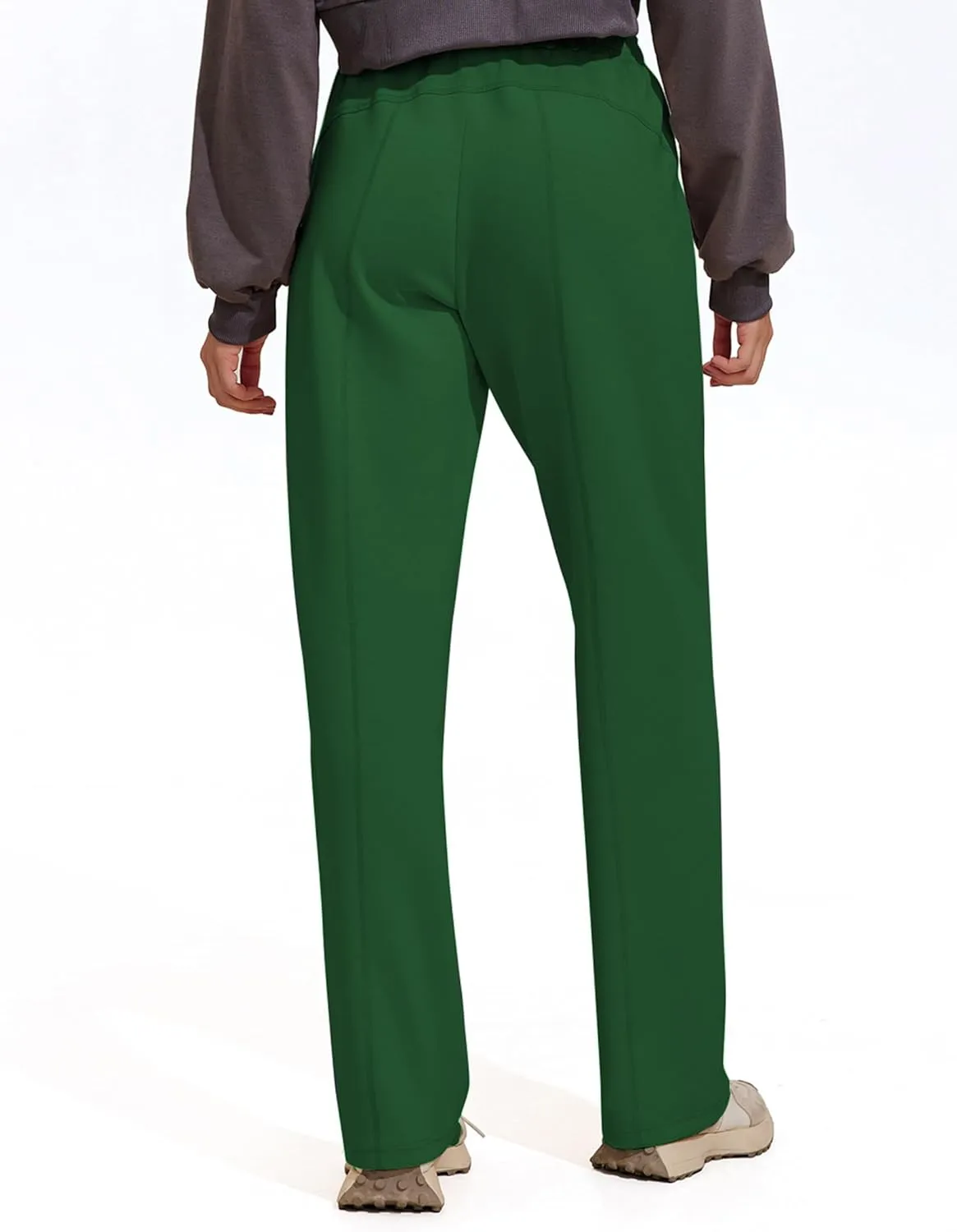 PINSPARK Womens Straight Leg Sweatpants Casual Athletic Workout Pants Stretch Soft Lounge Pants with Pockets