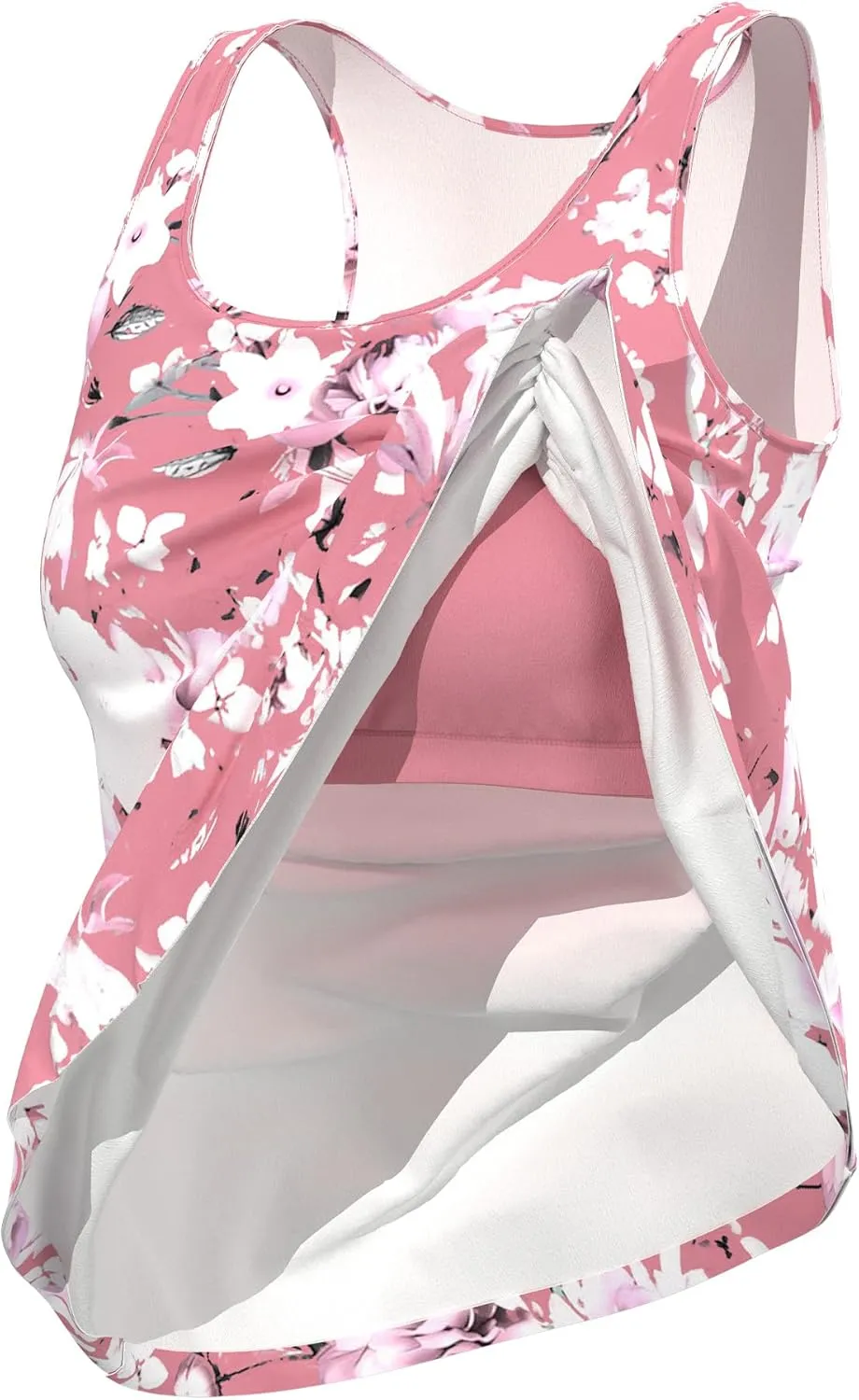 Plus Size Tank Tops with Built in Bras for Women Sleeveless Casual Floral Print Cami