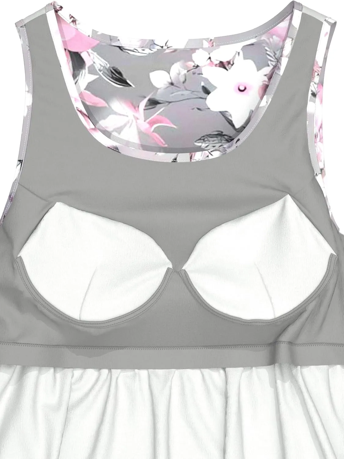 Plus Size Tank Tops with Built in Bras for Women Sleeveless Casual Floral Print Cami