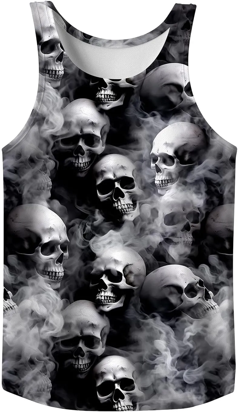 Rave Tank Tops Men Beach Tank Tops Graphic Summer Funny Sleeveless EDM Outfits Patriotic Shirts Up to 3XL