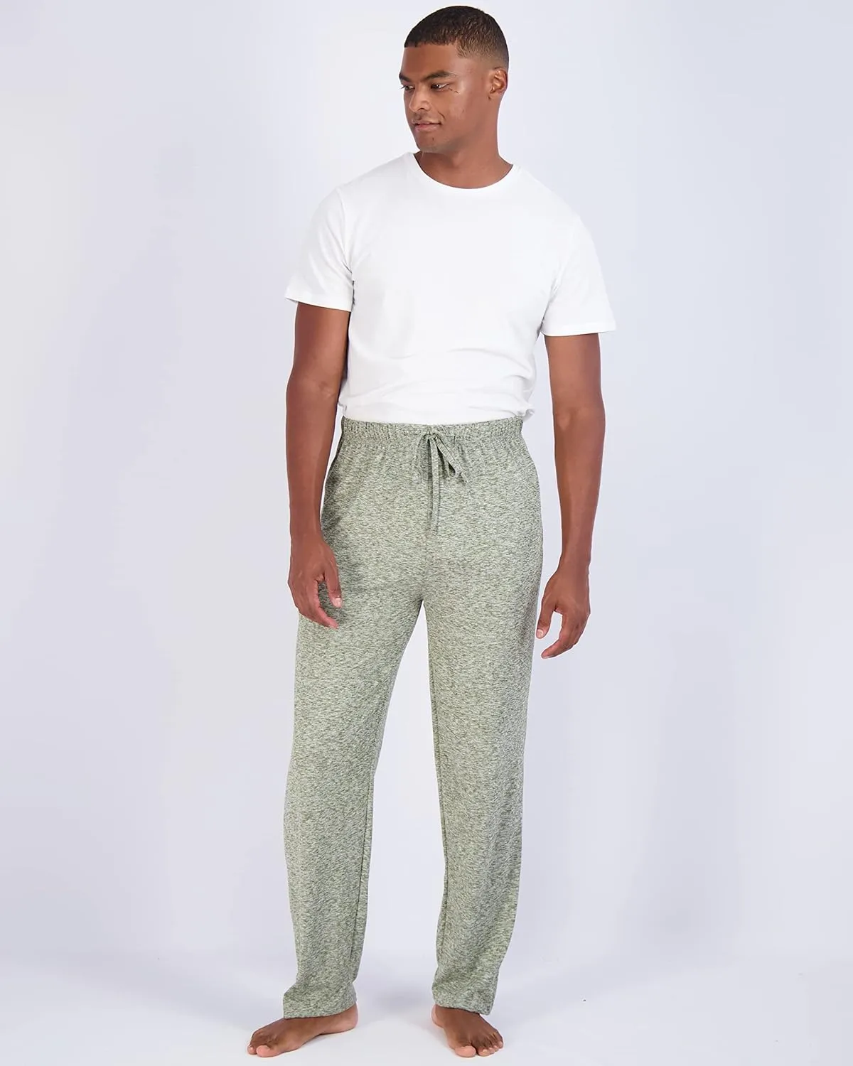 Real Essentials 3 Pack: Men's Soft Pajama Lounge Pants with Drawstring & Pockets - 4-Way Stretch & Wicking-Big & Tall (S-5XL)