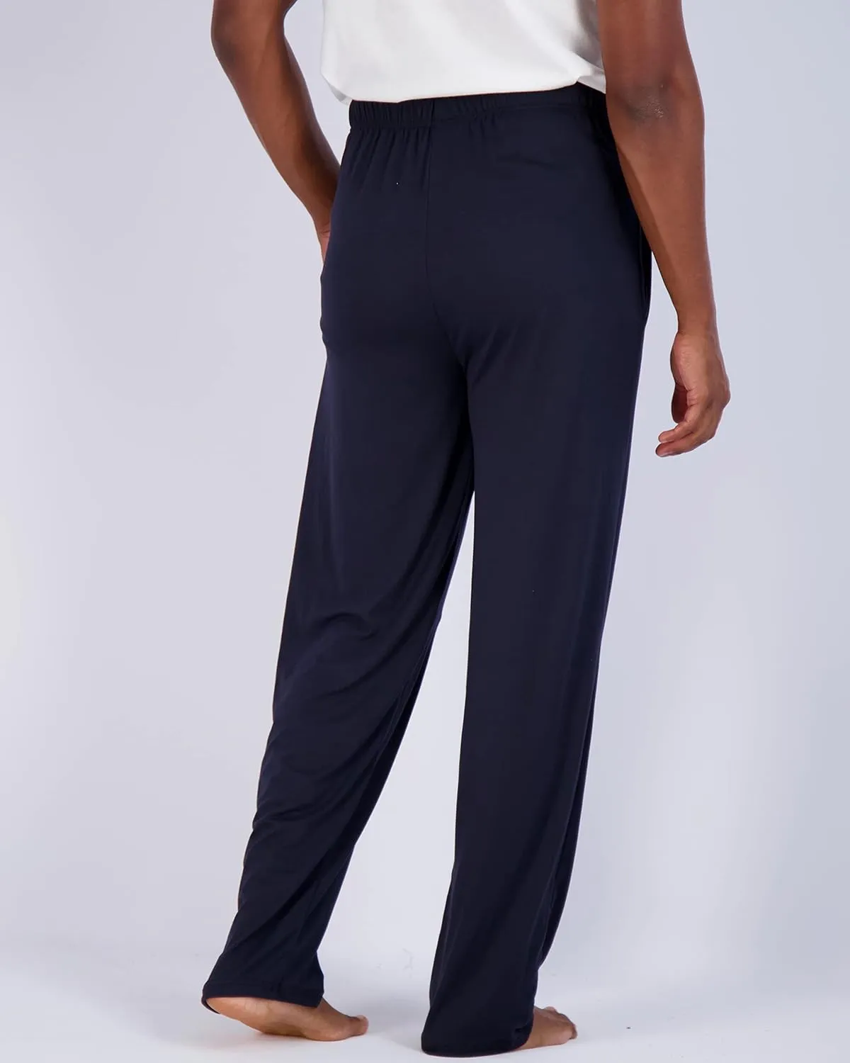 Real Essentials 3 Pack: Men's Soft Pajama Lounge Pants with Drawstring & Pockets - 4-Way Stretch & Wicking-Big & Tall (S-5XL)