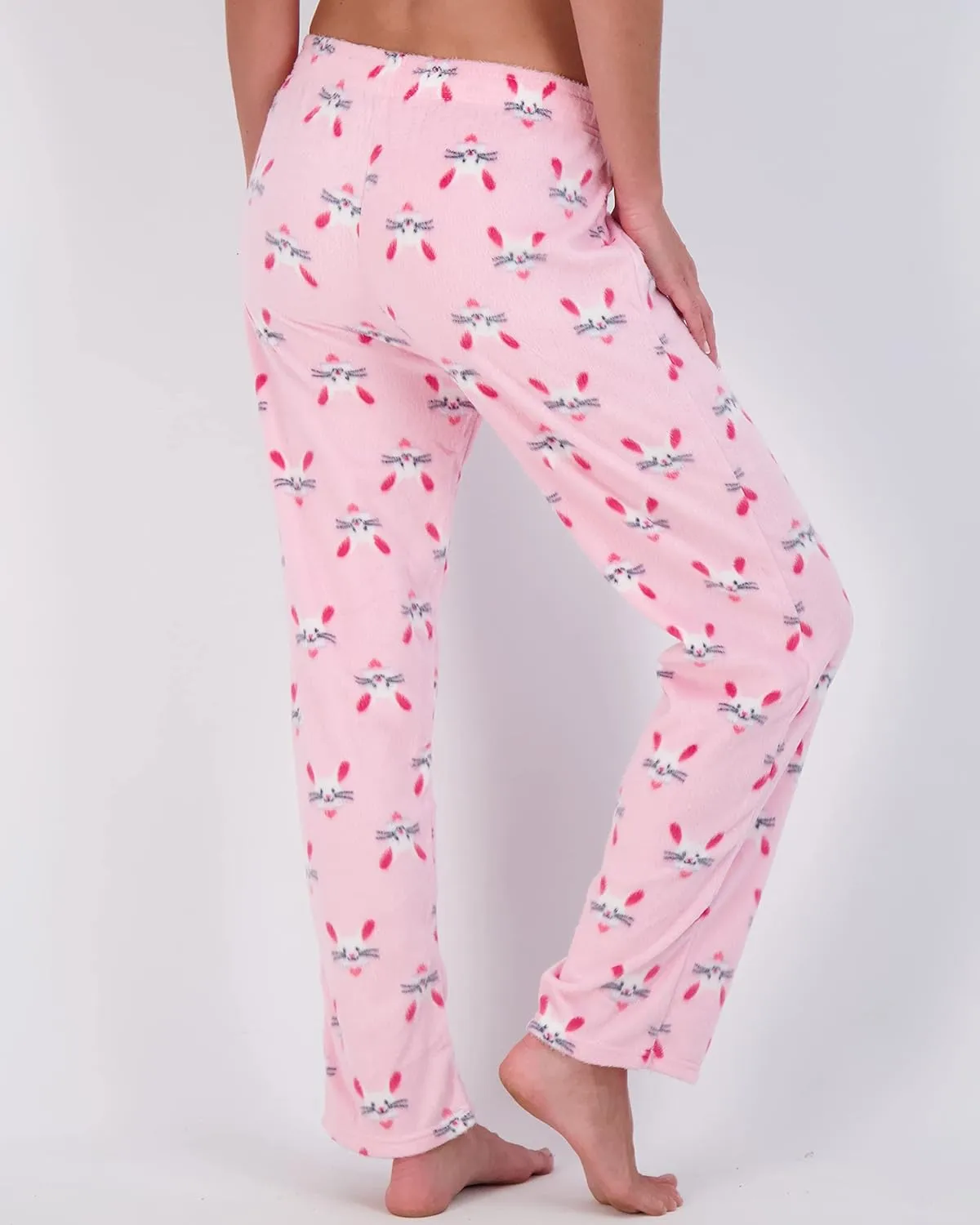 Real Essentials 3 Pack: Womens Fleece Ultra-Soft Comfy Pajama Lounge Pants Sleepwear (Available in Plus Size)