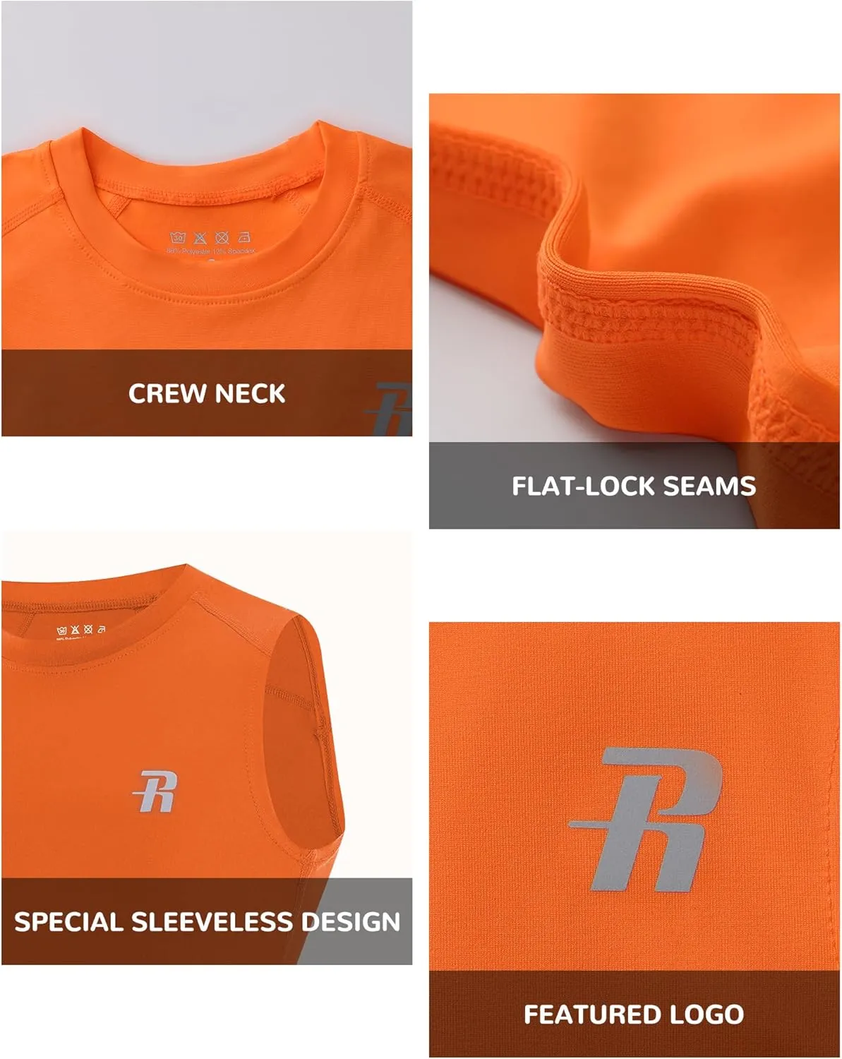 Runhit Boys Sleeveless Compression Shirt Kids Athletic Tank Tops Youth Quick Dry Undershirt for Football Basketball