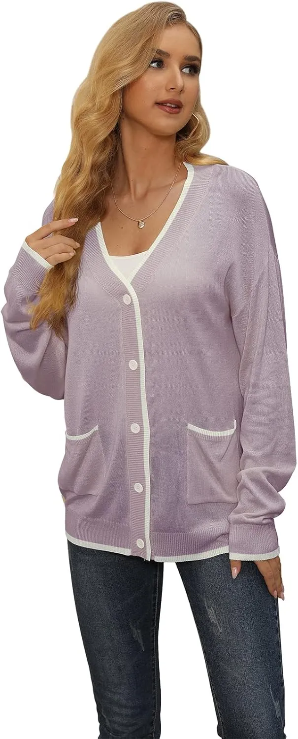 Sanifer Women's Casual Long Sleeve Loose Knit Open Front Sweater Cardigan Coat Outerwear
