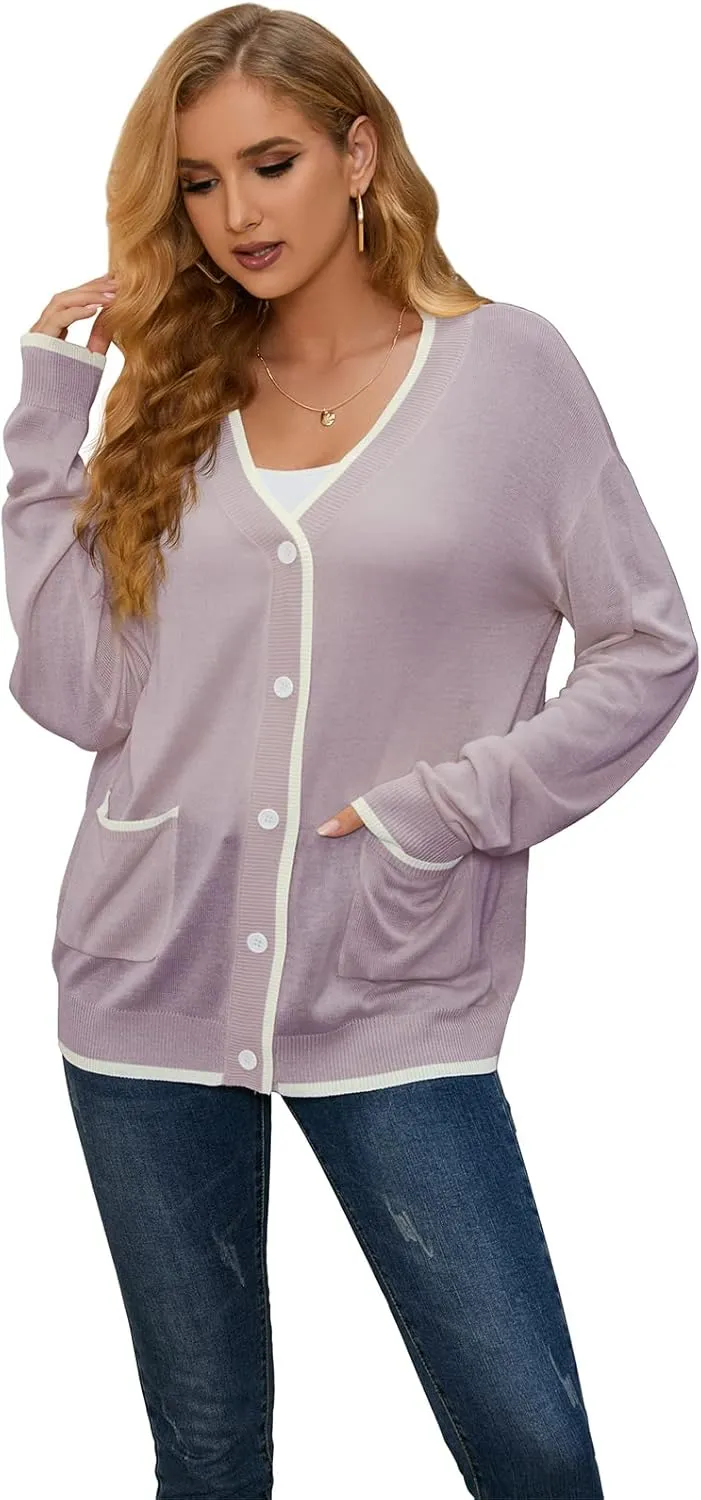 Sanifer Women's Casual Long Sleeve Loose Knit Open Front Sweater Cardigan Coat Outerwear