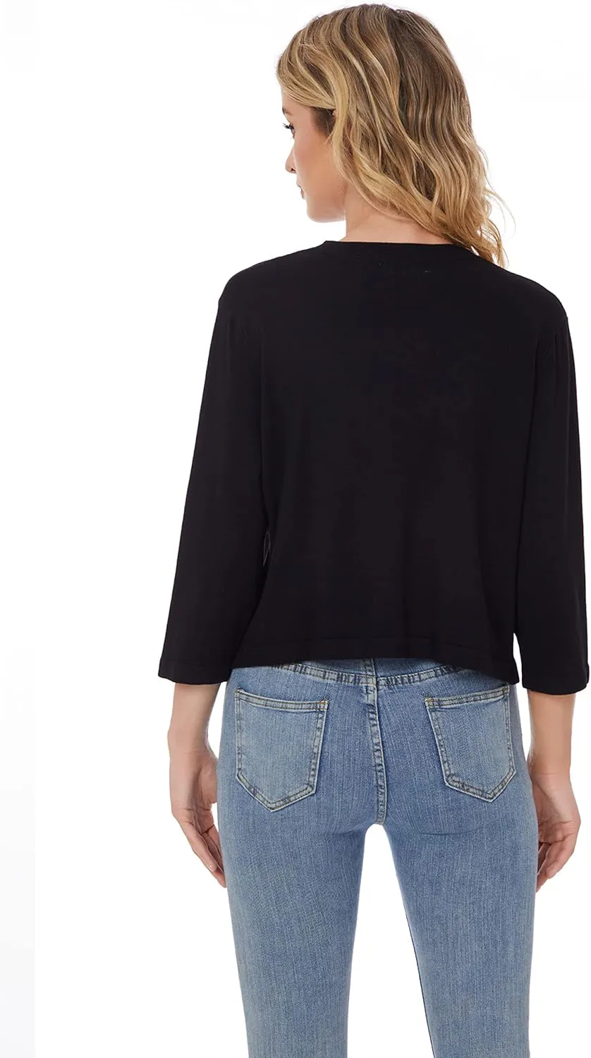 Satuun Women's 3/4 Sleeve Shrugs Lightweight Open Front Cropped Cardigan Tops