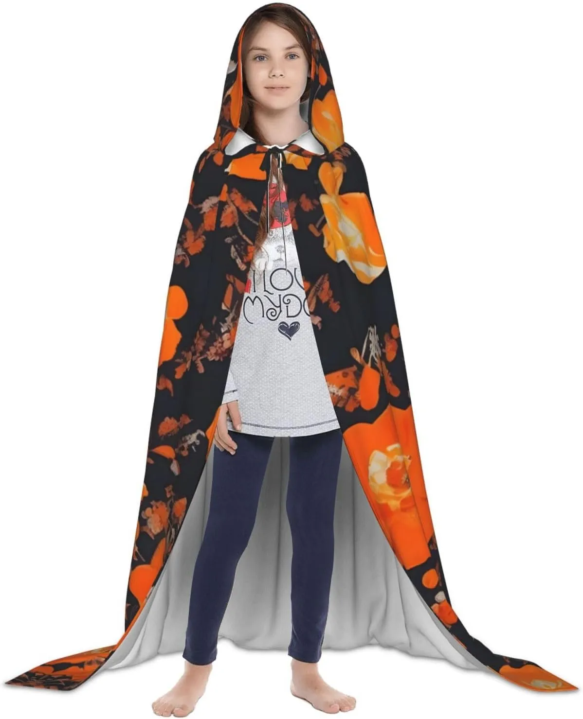 Set Of Ornate Floral Hooded Cloak Coat Winter Warm Long Cloak Cosplay Costumes Outerwear Carnivals Hoodies Capes