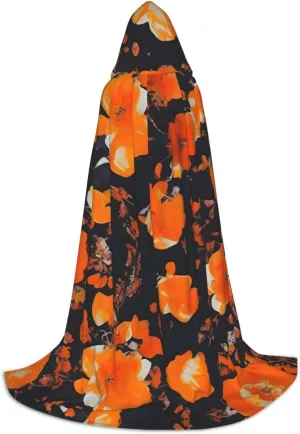Set Of Ornate Floral Hooded Cloak Coat Winter Warm Long Cloak Cosplay Costumes Outerwear Carnivals Hoodies Capes