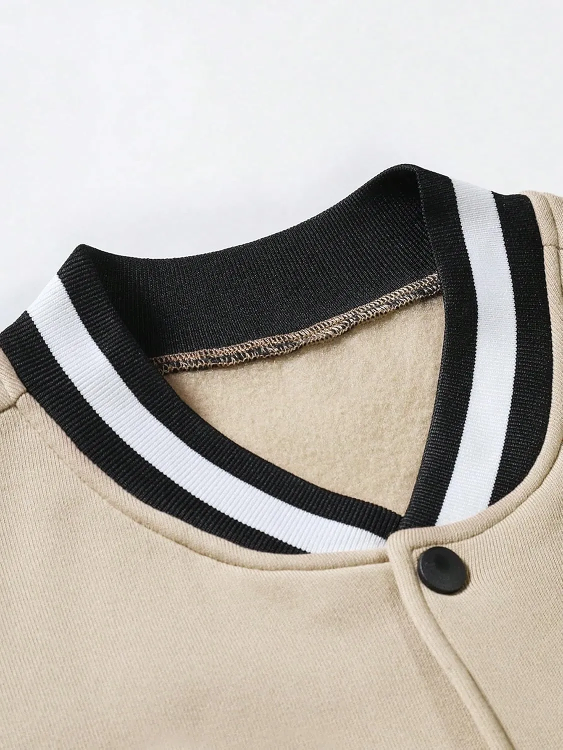 SHENHE Men's Slogan Graphic Button Down Varsity Jacket Baseball Bomber Jackets