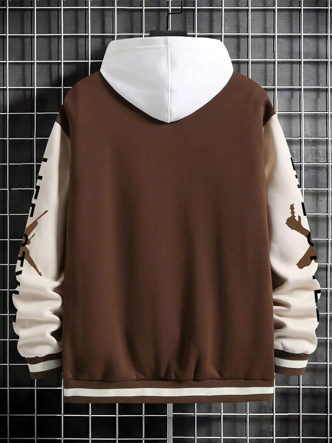 SHENHE Men's Slogan Graphic Button Down Varsity Jacket Baseball Bomber Jackets