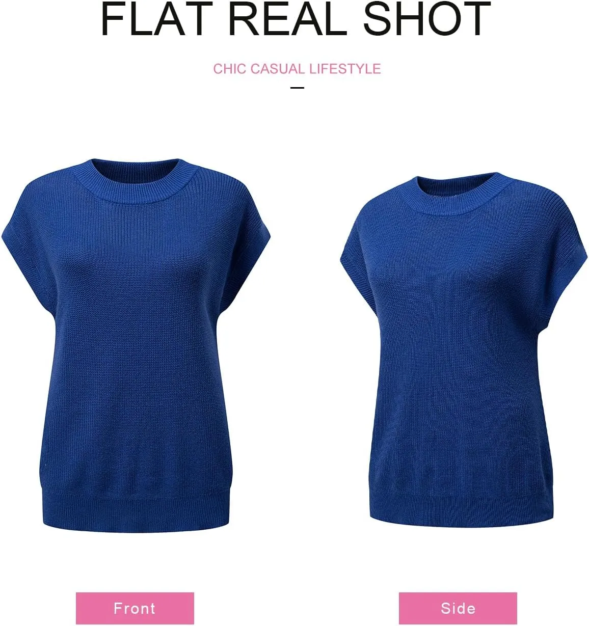 SHEWIN Womens Sweaters Crewneck Short Sleeve Shirts Casual Ribbed Knit Pullover Sweater Loose Tops for Women 2025