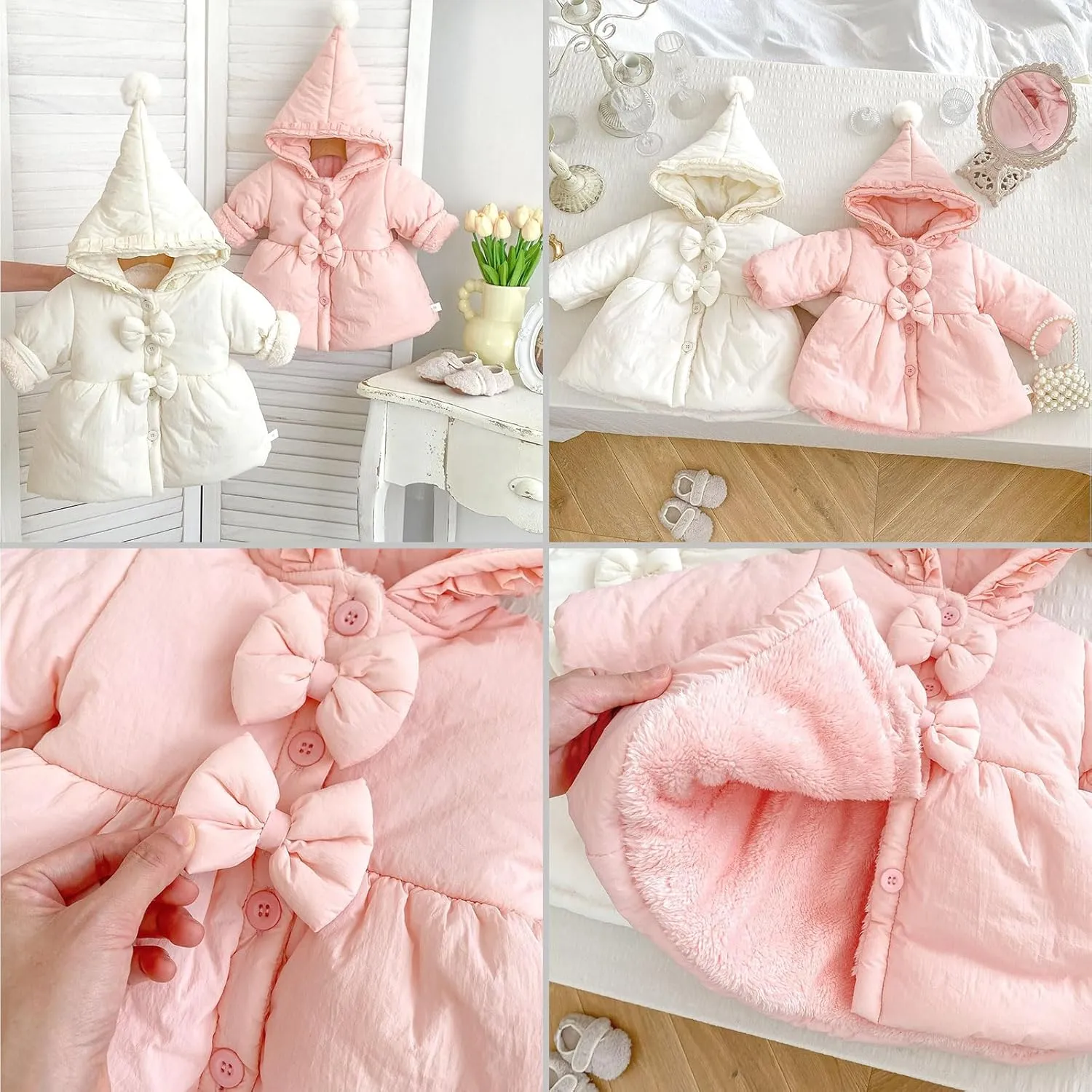Simplee kids Toddler Winter Coat Baby Girl Jacket With Hood Warm Newborn Outerwear