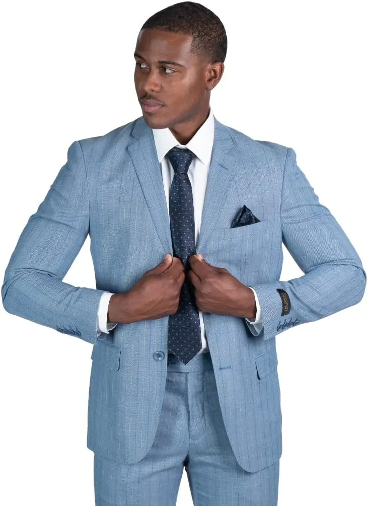 Slim Fit 2 Button Pinstripe Blazer Dinner Jacket 7918