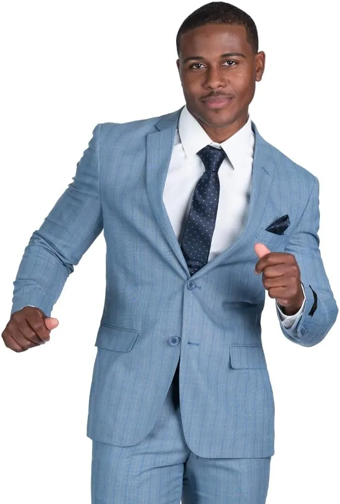 Slim Fit 2 Button Pinstripe Blazer Dinner Jacket 7918