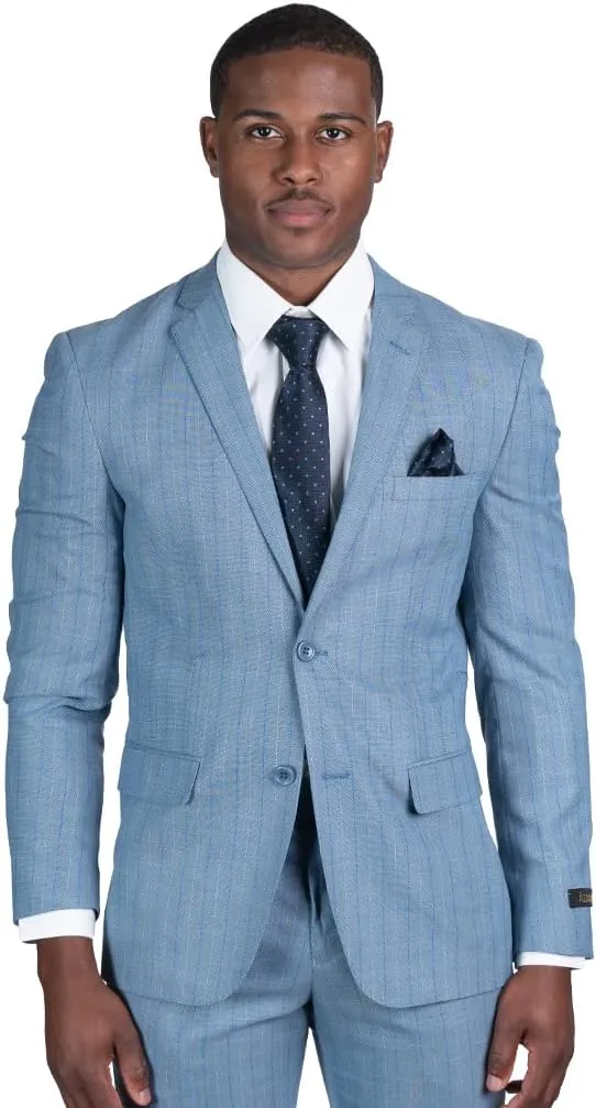 Slim Fit 2 Button Pinstripe Blazer Dinner Jacket 7918