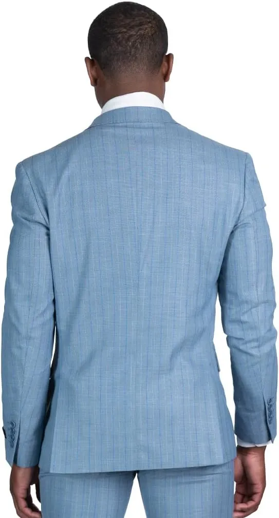 Slim Fit 2 Button Pinstripe Blazer Dinner Jacket 7918