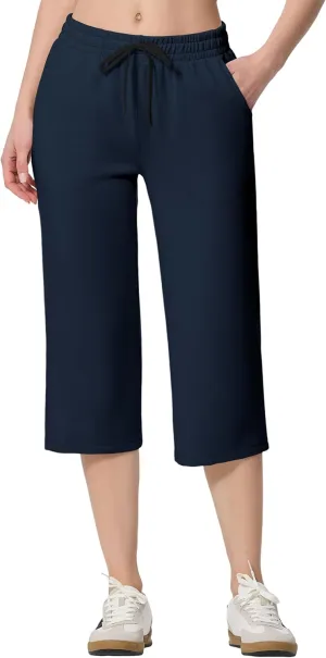 SPECIALMAGIC Sweatpants Women, Capri Pants for Women, Soft Wide Leg Pajama Pants for Yoga Sports Running