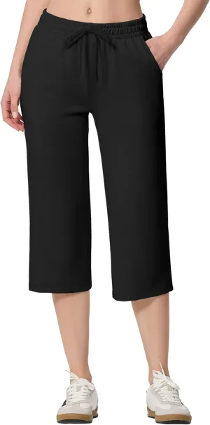 SPECIALMAGIC Sweatpants Women, Capri Pants for Women, Soft Wide Leg Pajama Pants for Yoga Sports Running