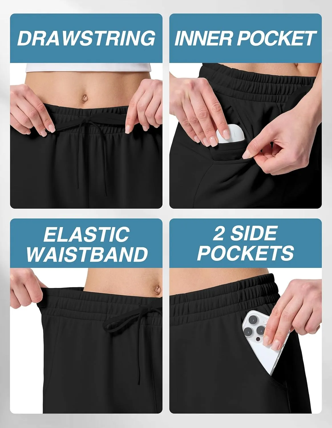 SPECIALMAGIC Sweatpants Women, Capri Pants for Women, Soft Wide Leg Pajama Pants for Yoga Sports Running